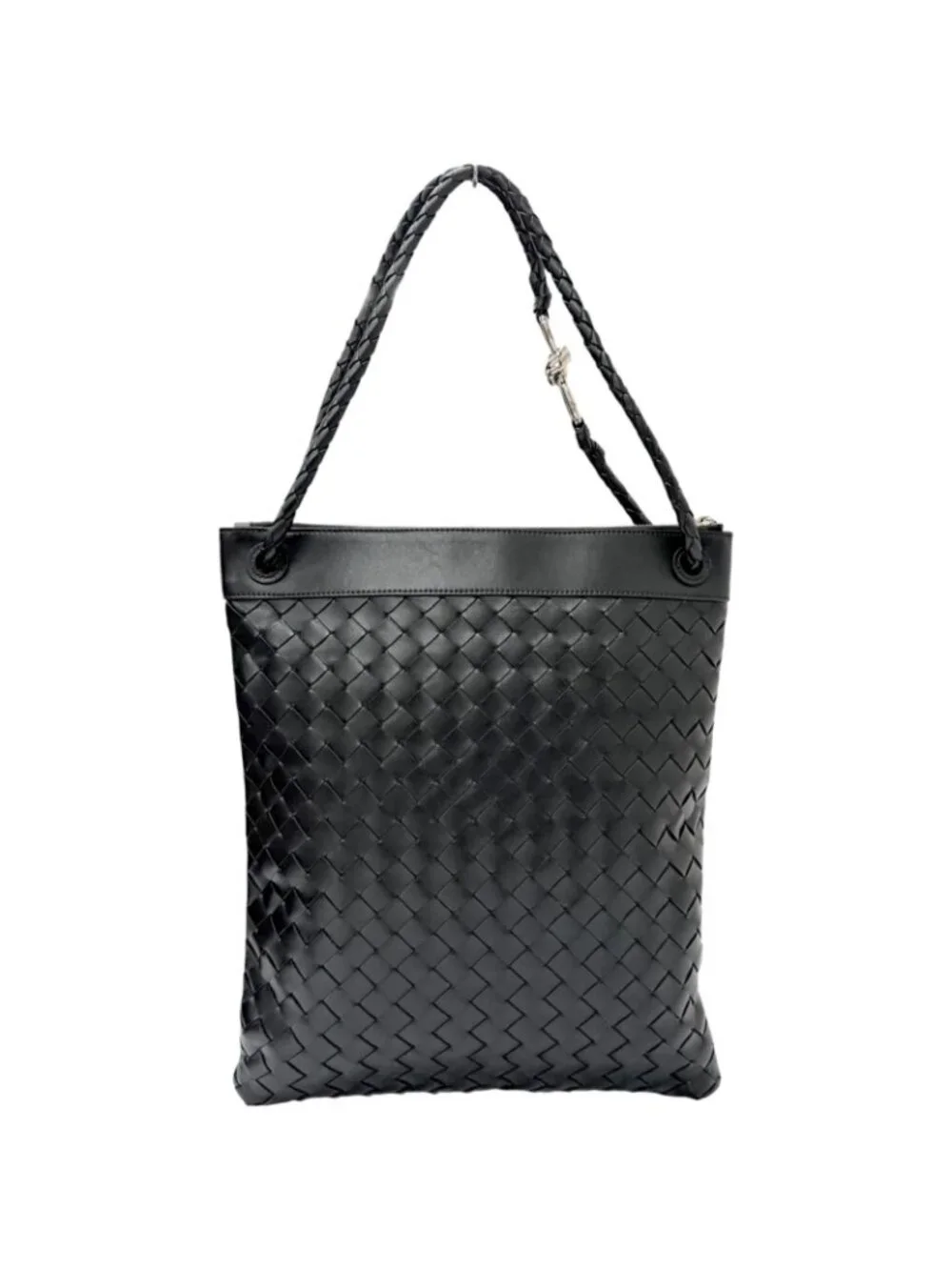 Bottega Veneta Andiamo Leather Intrecciato Messenger Flat Shoulder